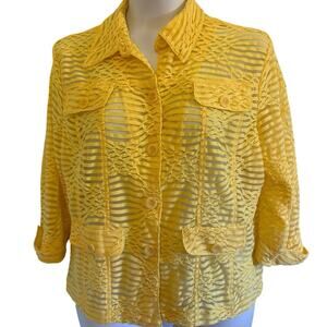 Vintage Yellow Sheer Shacket. Size Large